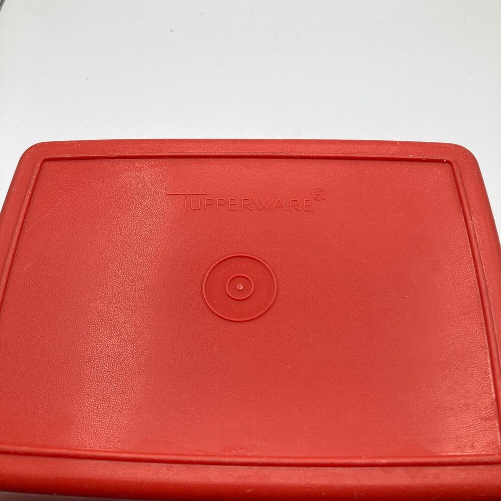 Vintage Tupperware Orange Red Pack N Carry Lunch Box 1254-9 - Picture 2 of 10